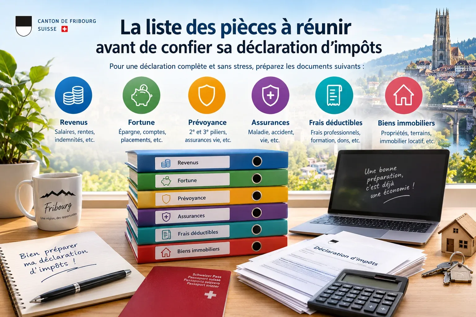 Photo avec classeurs des documents à prendre