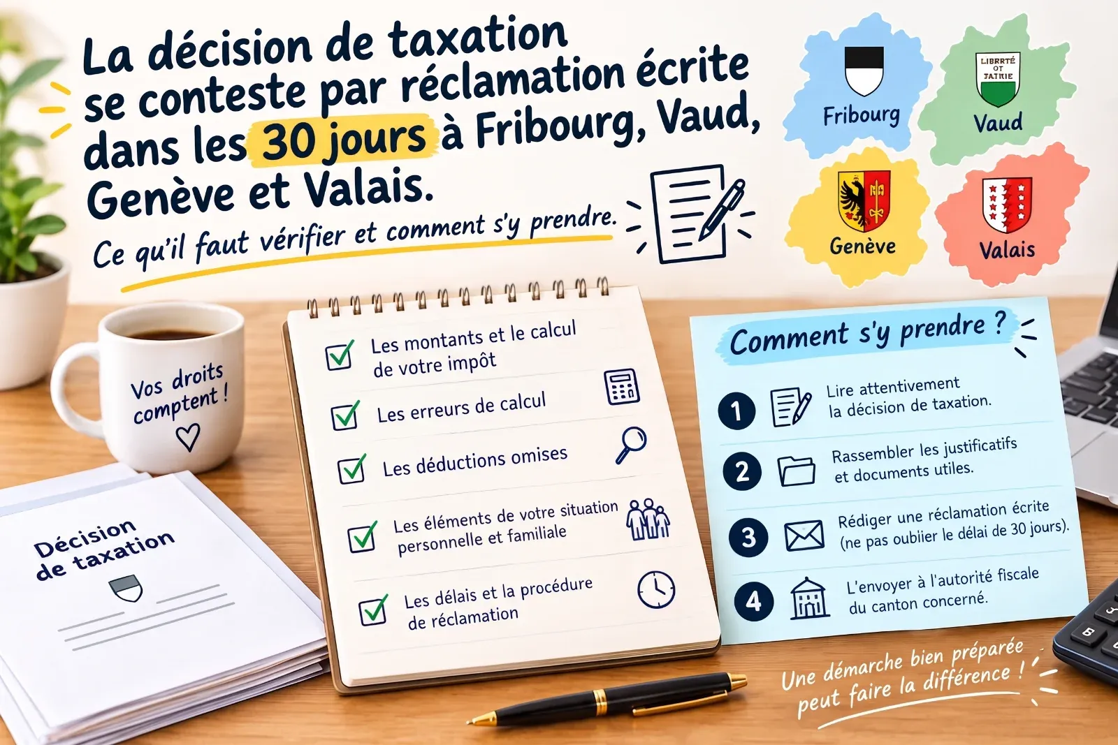 liste des choses, differents cantons, dossier decision de taxation