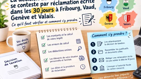 liste des choses, differents cantons, dossier decision de taxation